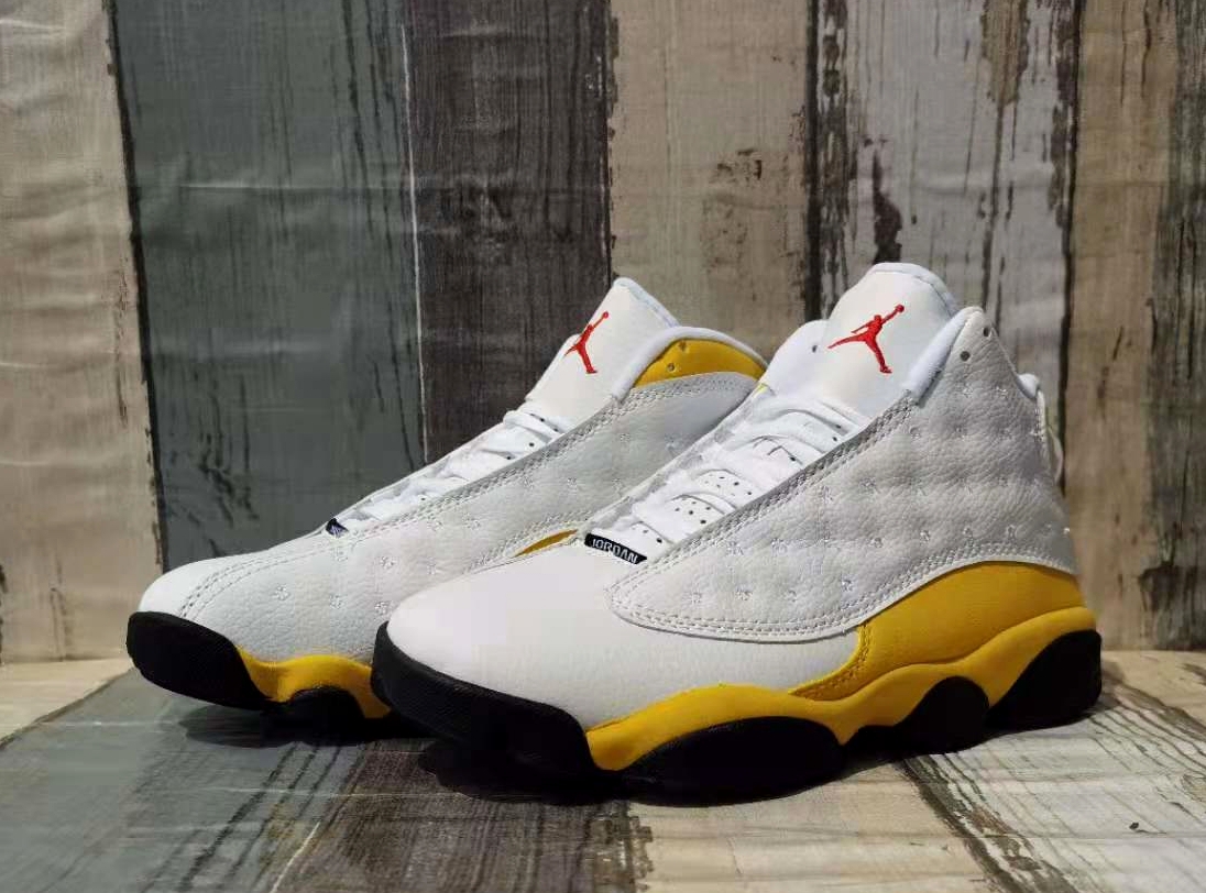2021 Air Jordan 13 White Yellow Black Shoes